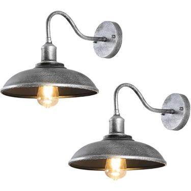 Imagem de Arandela De Parede Ao Ar Livre Gooseneck à Prova D'água Para Celeiro De Ferro Vintage Luminárias De Parede Externa Montagem Na Parede Fazenda Gooseneck Light Para Varanda Garagem Páti, 1PCS