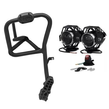 Imagem de Kit Protetor Carenagem Motor Honda Cg160 2025 Scam Sptop832 + Farol De Milha 10W 12/24V Magnetron