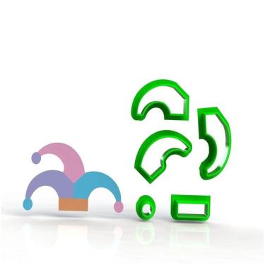 Imagem de Cortador Arlequina - Chapéu Pierrot Coringa Palhaço 6 Cm