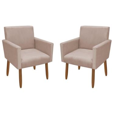 Imagem de Kit 2 Poltronas Decorativa Nina Veludo Palha