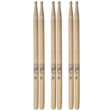 Imagem de Kit com 3 Pares de Baquetas para Bateria Hickory 5A New York