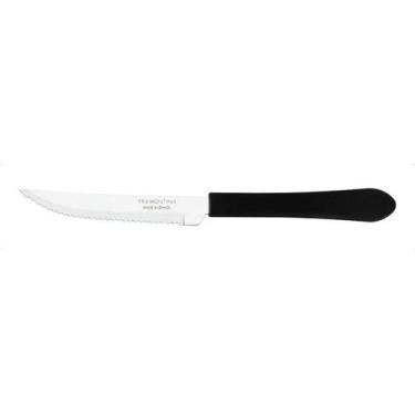 Imagem de Kit c/ 4 Faca Churrasco Tramontina Leme Inox Cabo Preto 4"