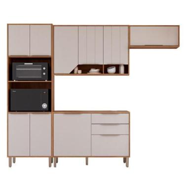 Imagem de Kit Armário Cozinha Completa Celeste 270cm 10 Porta e Balcão - Loja Do