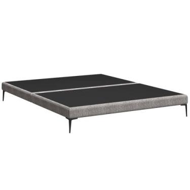 Imagem de Cama King Base Box 193cm Pés de Ferro Susano Linho Neutro Z04 - Mpozen