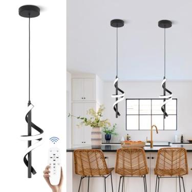 Imagem de CANEOE Luminárias pendentes pretas, luzes pendentes de LED modernas reguláveis para ilha de cozinha, pequena ilha de cozinha, iluminação pendente para sala de jantar, bar, sala de estar, quarto