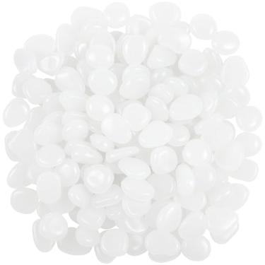 Imagem de OSOPOLA 150 peças que brilham no escuro - Pedras luminosas brancas acessórios para aquário tartaruga DIY decoração seixos para jardim de fadas FD05WH150