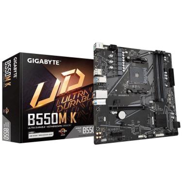 Imagem de Placa Mãe Gigabyte B550m K, Am4 4xddr4(máx128gb), 4 Sata, 2 M.2, 2xusb 3.2, 4xusb 2.0, 1xhdmi