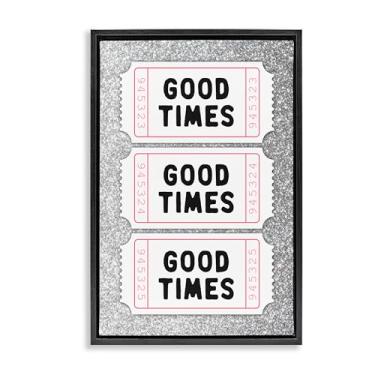 Imagem de Stupell Industries Good Times Glam Tickets Black Framed Floater Canvas Wall Art, design por Lettered and Lined, 78 x 53 cm