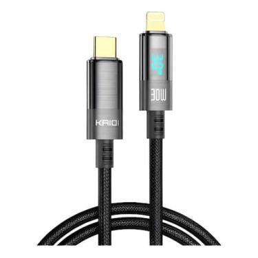 Imagem de Cabo Trançado Reforçado Turbo Pd 30w Tipo C Para Lightning - Kaidi, Ci
