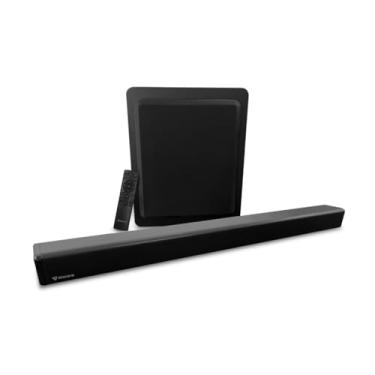 Imagem de Encore Soundbar 2.1 com Subwoofer, Preto, 150W, Cinema, HDMI eARC, Bluetooth, Modelo HT-S21