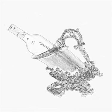 Imagem de Suporte de vinho para armazenamento de vinho vintage luxuoso rack de vinho tinto ornamentos criativos sala de estar casa armário de vinho decorações clássicas prateleiras de vinho bancada