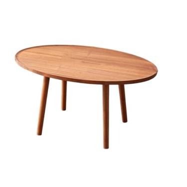 Imagem de Mesa de centro de design simples, mesa de centro oval pequena, mesa pequena que pode ser usada como mesa de cabeceira, mesa de centro e mesa pequena, mesa de canto minimalista para sala de estar