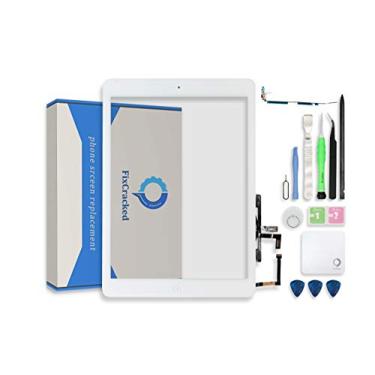 Imagem de Fixcracked Para peças de reposição de tela sensível ao toque, montagem de vidro digitalizador, iPad Air 1st + cabo de antena WiFi e kit de ferramentas profissionais (branco)