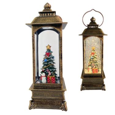 Imagem de Luminaria Natal Natalino Globo de Neve Musical Lamparina Boneco de Neve Arvore Decoraçao Festa Fim de Ano Enfeite Mesa Estante Trabalho Evento