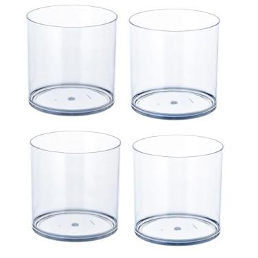 Imagem de Dayaanee Pacote com 4 vasos de acrílico transparente para centros de mesa 14 x 14 cm, vaso cilíndrico de boca larga para flores, decoração de casa, escritório, festa de casamento