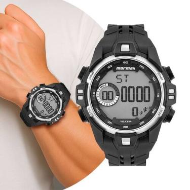 Imagem de Relógio Masculino Digital Preto com Pulseira de Silicone à Prova D Águ