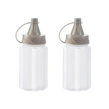 Imagem de 2 frascos de espremer mini temperos, 30 ml transparentes, recipiente para molho de salada de tomate e mel Squirt para almoço, churrasco, acampamento