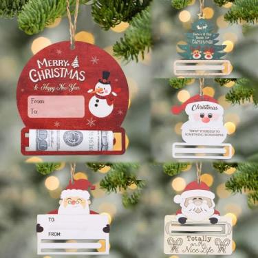 Imagem de 5 peças de enfeites de Natal, enfeites de árvores, enfeites de pendurar para pequenos cervos Papai Noel, boneco de neve, festa de feriado, ao ar livre, interior, decoração de casa