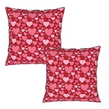Imagem de Granbey Capas de almofada para dia dos namorados 45,7 x 45,7 cm - Conjunto de 2 fronhas rosa de aniversário do Dia das Mães para sofá