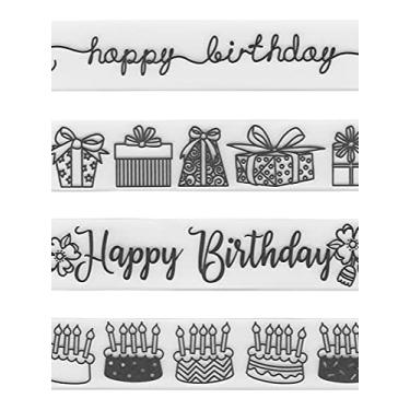 Imagem de 4 estampas de pastas de plástico em relevo para fazer cartões, presente de feliz aniversário, bolo de aniversário, faça você mesmo, álbum de fotos, papel de cartão, faça você mesmo, molde de decoração