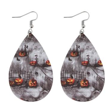 Imagem de Brincos de Halloween para mulheres, morcego, abóbora, cruzes, pingentes, gota, roupas de Halloween, acessórios de bijuteria