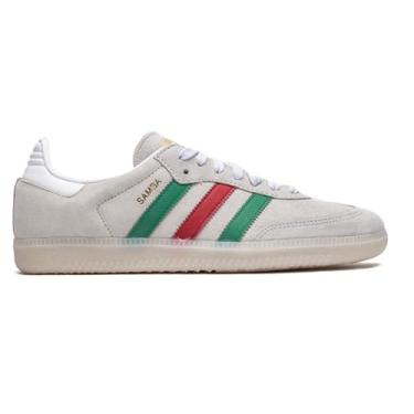 Imagem de adidas Originals Tênis de futebol masculino Samba, Branco/cinza/verde/vermelho, 39