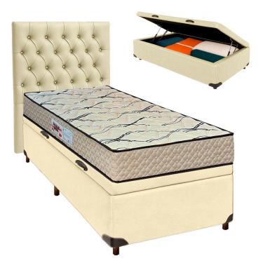 Imagem de Kit Cama Box Bau + Cabeceira + Colchão Solteiro D33 - Maxsono - Paropas