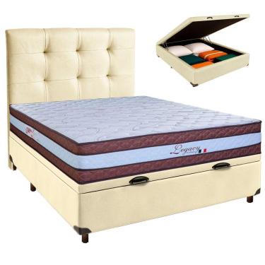Imagem de Kit Cama Box Bau + Cabeceira + Colchão Casal Molas Ensacadas - Legaccy - Paropas