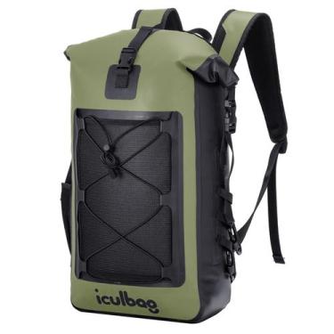 Imagem de Mochila impermeável Iculbag Dry Bag 30L Roll-Top Green