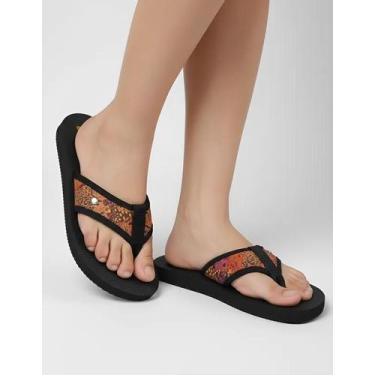 Imagem de Chinelo Feminino DuRio Búzios Estampado Colorido Macio Leve Vegano Sec