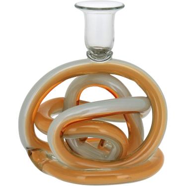 Imagem de Castiçal de Vidro 16x14x14cm Âmbar - ÂMBAR