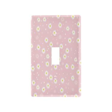 Imagem de Blueangle Capa para placa de parede para interruptor de luz - Capa decorativa para interruptor de luz margarida rosa placa de parede, tamanho 1 - gangue 4,53 x 2,76 polegadas (788)