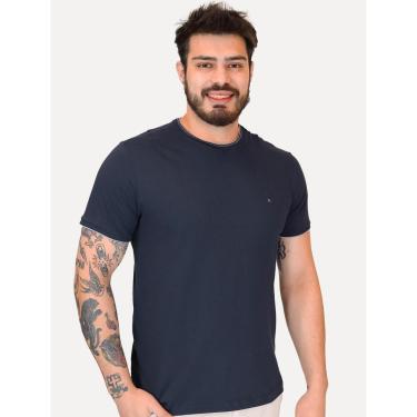 Imagem de Camiseta Aramis Masculina Grey Friso Gola Light Logo Azul Marinho-Masculino