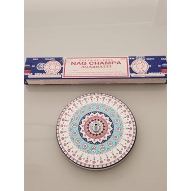 Imagem de INCENSÁRIO + INCENSO NAG CHAMPA SATYA- incensário redondo com 1 cx de incensos de 15 gr de Satya Nag Champa- kit presente 1