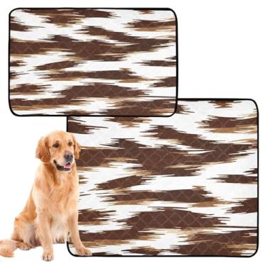 Imagem de CEBUGI Almofadas de xixi laváveis para cães, pacote com 2, almofadas impermeáveis para filhotes de cachorro, antiderrapante, à prova de vazamento, para cama de cercadinho, estampa abstrata
