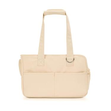 Imagem de Transporters para cães pequenos com até 4kg Transportador de viagem filhotes algodão lado macio dobrável travesseiro bolsos grandes leve ventilação clarabóia janela lateral alça ombro removível fivela