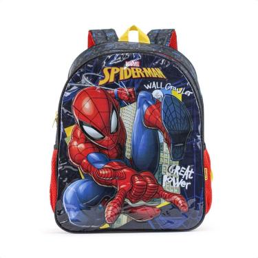 Imagem de Mochila Escolar Xeryus 16 SpiderMan 13342 Preto e Azul - Infantil-Unissex