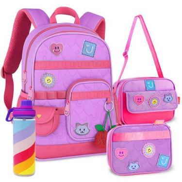Imagem de Kit Mochila Juju Teófilo Lancheira Estojo Lançamento Escolar - Clio St