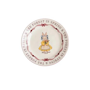 Imagem de Louça de cerâmica de desenho animado adorável prato doméstico tigela de sopa - prato raso de 23 cm