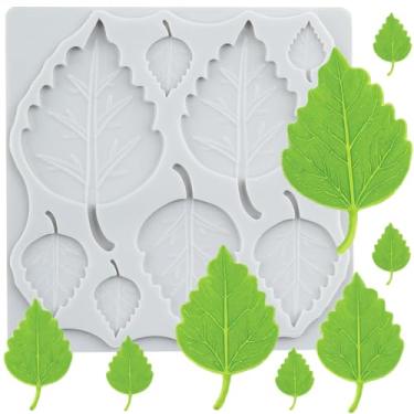 Imagem de MYPRACS Molde de silicone para fondant de folhas para decoração de bolos, cobertura de cupcake, pasta de goma de chocolate, argila de polímero