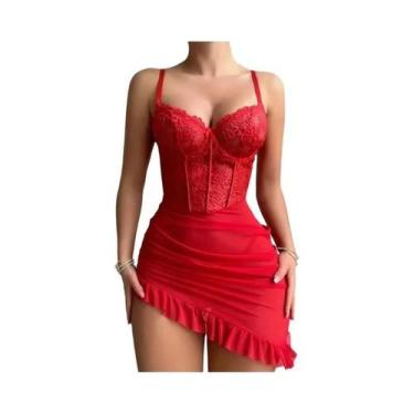 Imagem de Conjunto De Sutiã Transparente E Tanga Feminino, Delicado, Com Efeito 