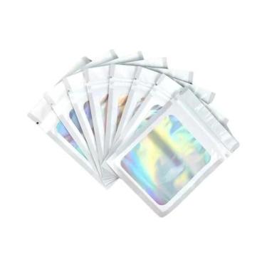 Imagem de Sacos Plásticos Iridescentes Com Fecho Zip 10-100 Peças Para Cosmético