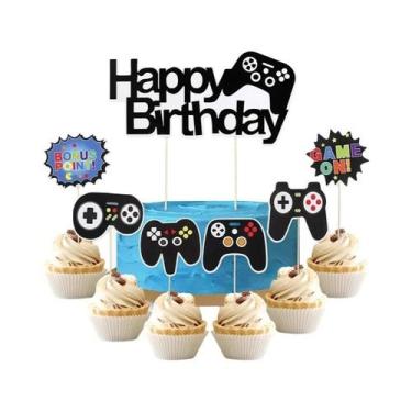 Imagem de Topos De Bolo De Controle De Videogame Para Meninos, 13 Peças/conjunto