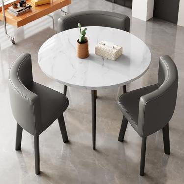 Imagem de Mesa de negociação de recepção, mesa de conferência moderna e conjunto de 3 cadeiras, mesa de centro de sala de conferência de negócios, bar varanda quarto biblioteca salão de bilhar (preto)