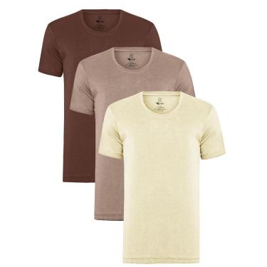 Imagem de Kit 3 Camisa Camisetas  Algodão Egipcio Slim Fit Básico-Masculino
