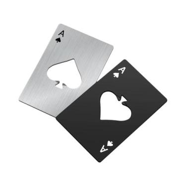 Imagem de Abridor De Garrafas De Poker Em Aço Inoxidável Preto Personalizado Est