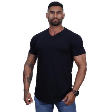 Imagem de Camiseta Longline Decote V Masculina MXD Conceito 100% Algodão 30.1 Penteado PIMA-USA-Masculino