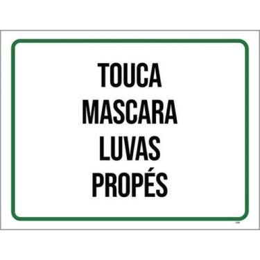 Imagem de Kit 3 Placas Touca Máscara Luvas Propés 27X35 - Sinalizo
