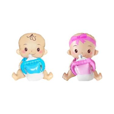 Imagem de Balões De Boneca 4D Azul E Rosa Para Revelação De Gênero 1/2pçs Ideias