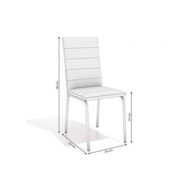 Imagem de Kit Mesa Reno C- Tampo Vidro 90cm + 4 Cadeiras Amsterdã Cromado Courano Nude